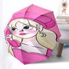 1pc pink phone Automatic Folding Umbrella - Compact 8-Rib Design, Durable Plastic & Iron1361L