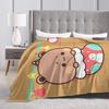 Warm BlanketChild Camping Bubu Dudu Christmas Throw Blanket  Flannel Bedspread For Couch Bed Fashion Sofa Bed Cover