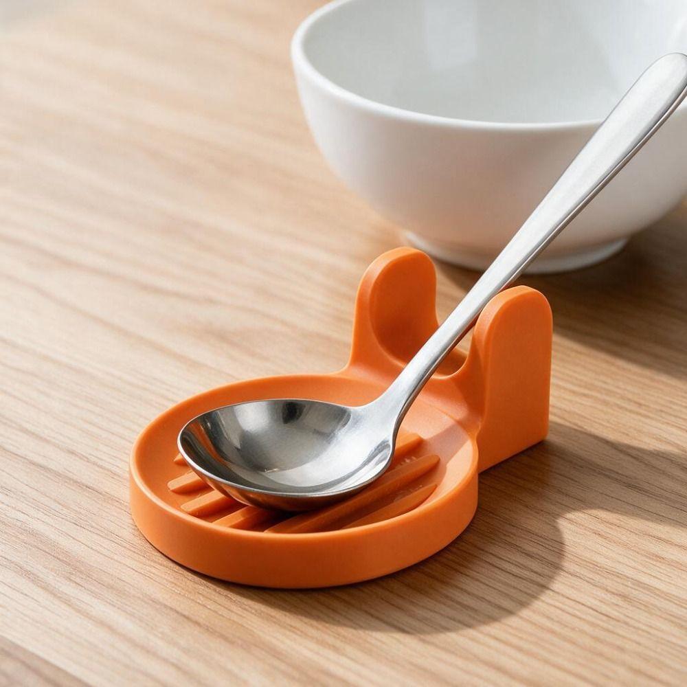 Non Slip Ladle Storage Rack Orange Spoon Rest Simple Spoon Organizer  Spatula