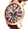 Оригинальные часы без коробки MANUALE 48MM Brown Dial Manual Factory Daily Waterproof Brown [Gaga Milano] 5011.01S-BRW Men's [Товар]