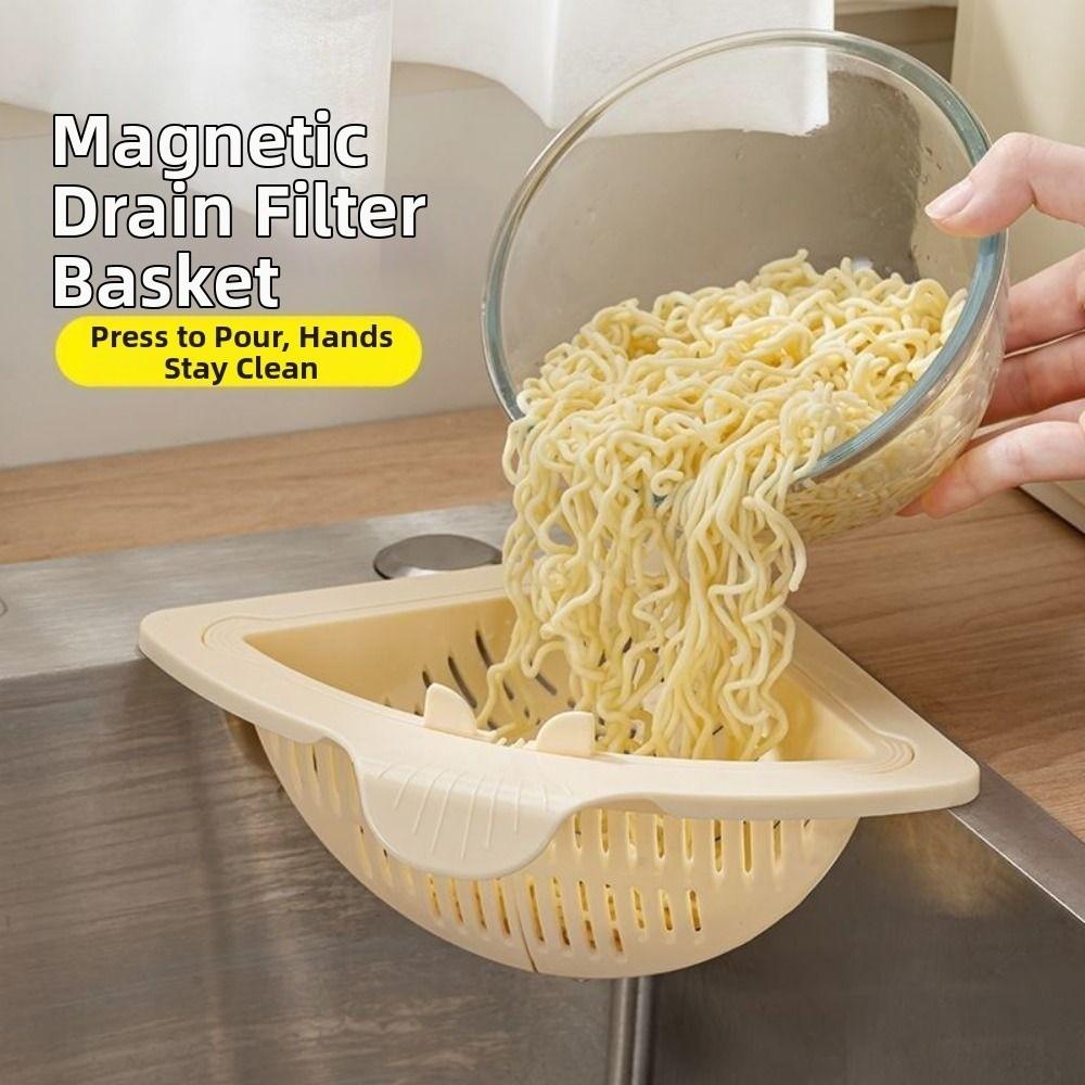 Triangle Sink Strainer Basket Creative Detachable Automatic Dumping Filter Basket Multifunctional One Click