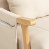Rocking Chair with Lumbar Cushion, Wide Seat, Rubberwood Frame, Up to 120 kg, Beige