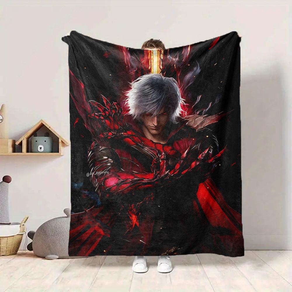 1 шт. Плед Devil May Cry Мягкий Теплый Всесезонный Плед для Дивана, Кровати, Машины, Офиса Яркий Красочный Дизайн, Прочный и Уютный Подарок