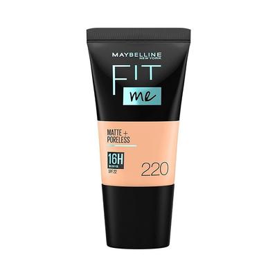 Тональный крем для лица New York Fit Me Matte Poreless 220, 18 мл Полное покрытие Натуральный бежевый для нормальной жирной кожи