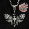 Death Moth Necklace Pendant 18Inch Chain Sugar Skull Gothic Butterfly Rock