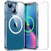 Case for iPhone 13 Mini - PROSHOP - Transparent - Flexible - MagSafe Compatible - 2 Tempered Glasses