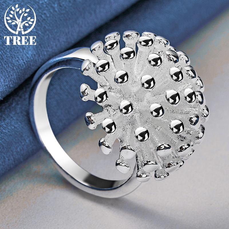 Ювелирные изделия в виде кольца из стерлингового серебра 925 пробы с фейерверком и кораллом