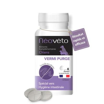 Натуральное глистогонное средство для собак - Néovéto - VERMIPURGE - Таблетки - Сделано во Франции