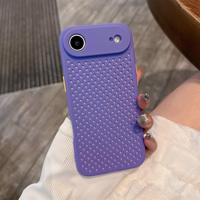 Дышащий охлаждающий чехол для телефона с теплоотводом для iPhone 17 Air 16 16e 15 14 13 12 Mini 11 Pro Max Plus Мягкая силиконовая крышка