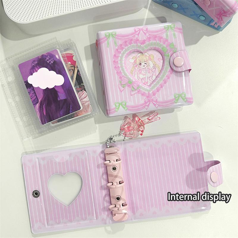 Sweet Lace Denim Style Mini Card Album Portable 3 Inch Photocard Binder Detachable Loose-Leaf Small Card Storage Bag