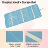 1 Pcs Hanging Jewelry Organizer Storage Roll With Hanger Metal Hooks Double-Sided Jewelry Holder For Earrings Necklaces Rings
