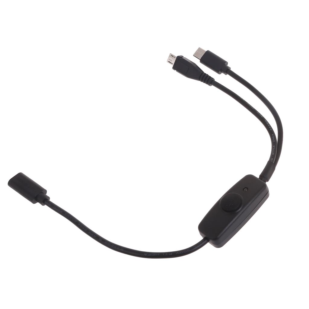 2-in-1 USB C To Multi Charging Cable USB C To Micro USB + Type C Charger Cable with Switches for Phone Multiple Devices