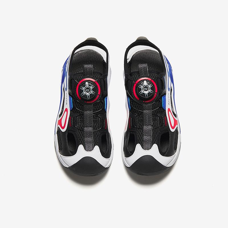 Anta Детские модные удобные универсальные уличные сандалии из синтетической кожи с застежкой-кнопкой Детские сандалии Черные Белые Синие 312426905-3