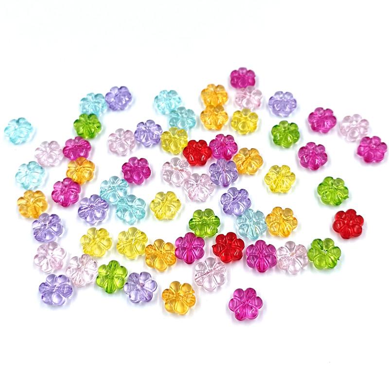 Креативные модные украшения 10 мм 20 шт. Акриловые бусины Браслет Прозрачный отдел изготовления аксессуаров 10 мм Цветочная бусина DIY Разноцветная прокладка для цветов
