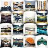 Nordic Golden Lines Geometric Scenery Home Decoration Supplies Peach Skin Pillowcase Cushion Waist Pillowcase