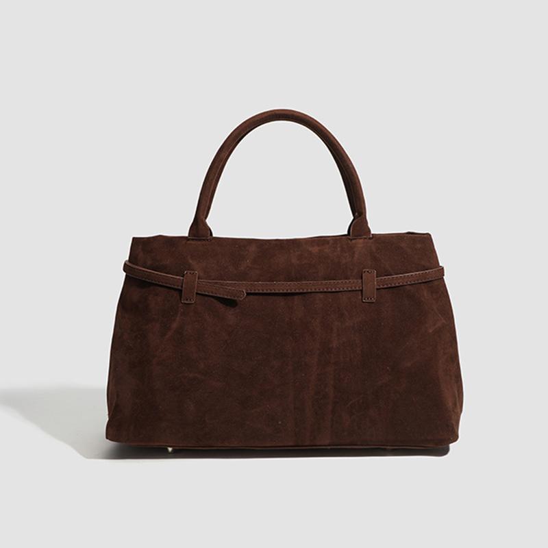 Женская вместительная винтажная сумка-тоут - Элегантная коричневая, Жесткая застежка-кнопка, Прочные ручки для работы, путешествий, повседневного использования