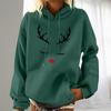 Women's Fashion Leisure Christmas Party Printed Long Sleeve Hooded Pullover Top