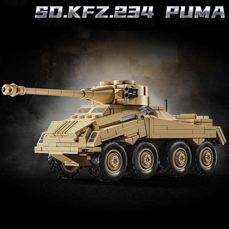 Sd.Kfz.234 Бронированная разведывательная машина Самоходная артиллерийская установка Модель для сборки Строительные блоки Мир Игрушек