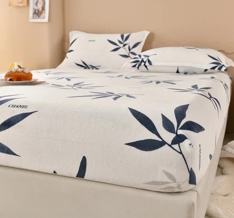 Зимняя теплая простыня со звездами, фланелевая флисовая простыня для двуспальной кровати размера Queen/King, универсальный наматрасник180