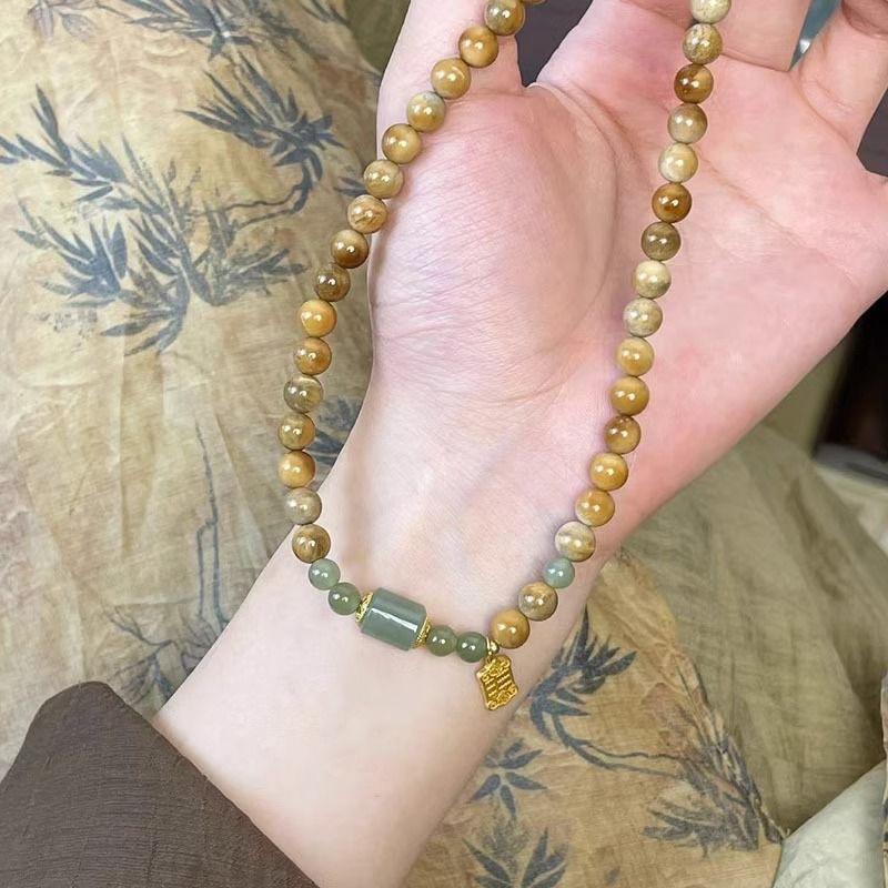 Оригинальный нишевый дизайн Новый китайский стиль холодный дзен шарм двухслойный многоярусный браслет из бусин изысканный высококлассный браслет