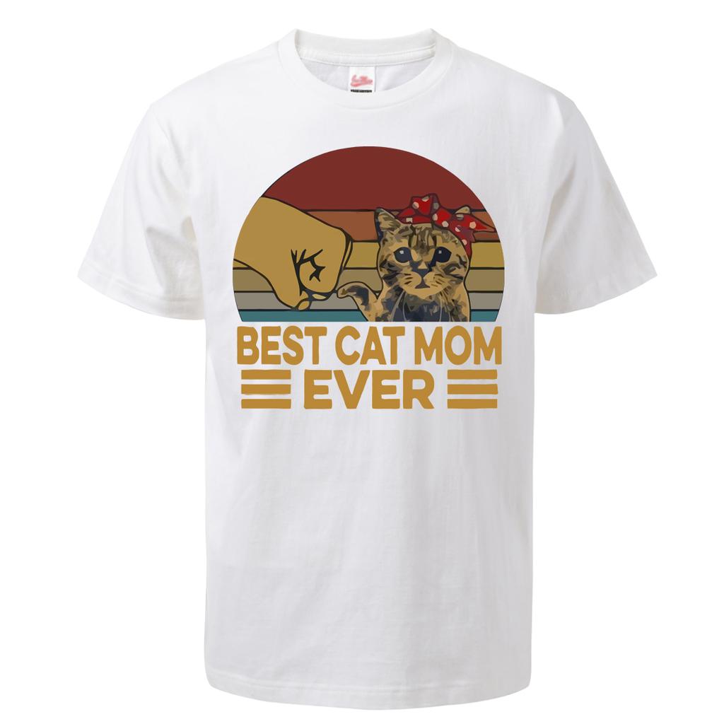 Best Cat Dad Ever Summer Men's T Shirt Cotton Short Sleeve Fashion Cute Streetwear Animal Cats Male Tops Casual Tshirt