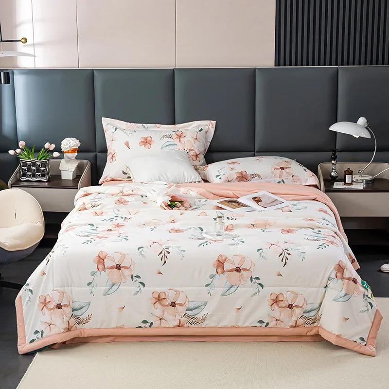 Тонкое одеяло с кондиционером, летнее одеяло из соевого волокна, летнее одеяло, двухслойная пряжа, воздухопроницаемый чехол, стираный хлопок и лен