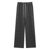 Women's High-Waisted Striped Drawstring Pants, Petite Size, Soft Wide-Leg, Perfect for Spring and Autumn