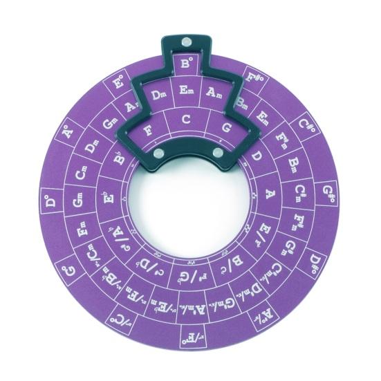 Круглый металлический инструмент для аккордов Circle of Fifths Wheel с деревянной подставкой для музыкальных инструментов