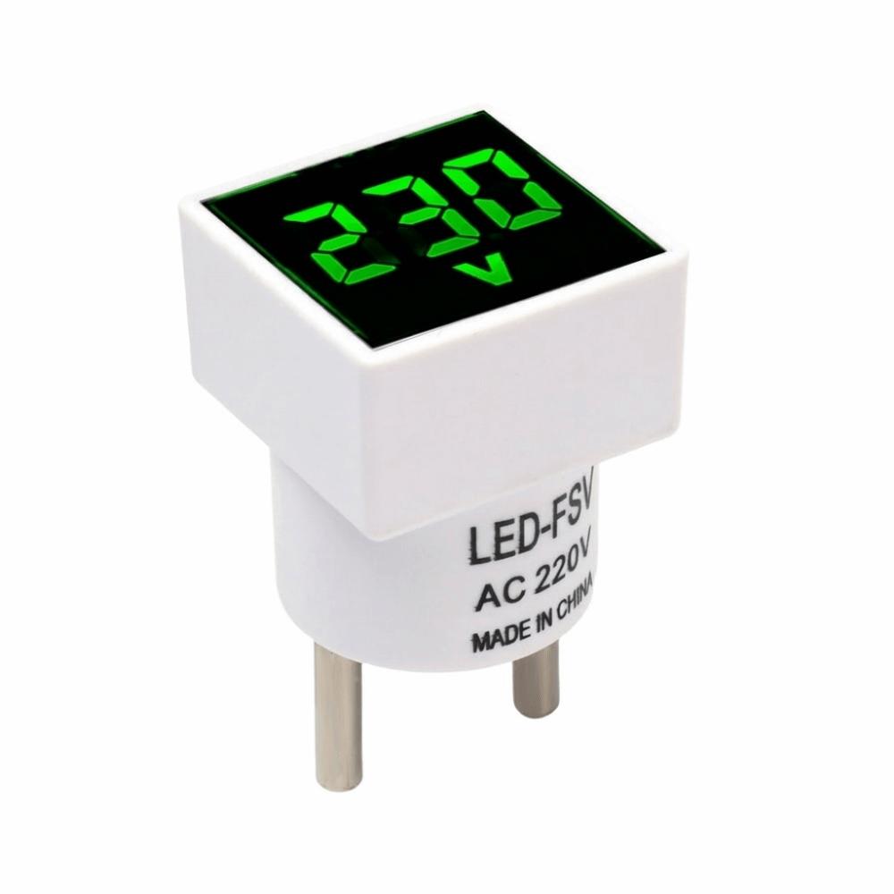 EU Plug Test Indicator Light Voltmeter 50-500V Car Motorcycle Detector New Digital Voltmeter