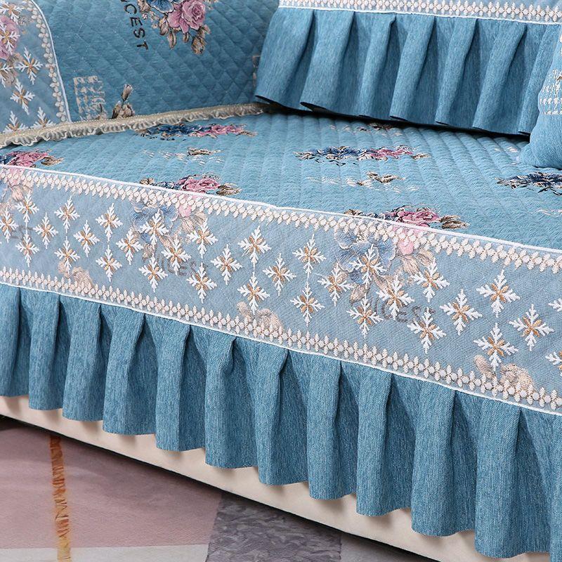 Жаккардовый роскошный чехол для дивана, чехлы для диванов, изысканная подушка для дивана, кружевная складка, вертикальная противоскользящая зернистая, домашний декор, диван-полотенце