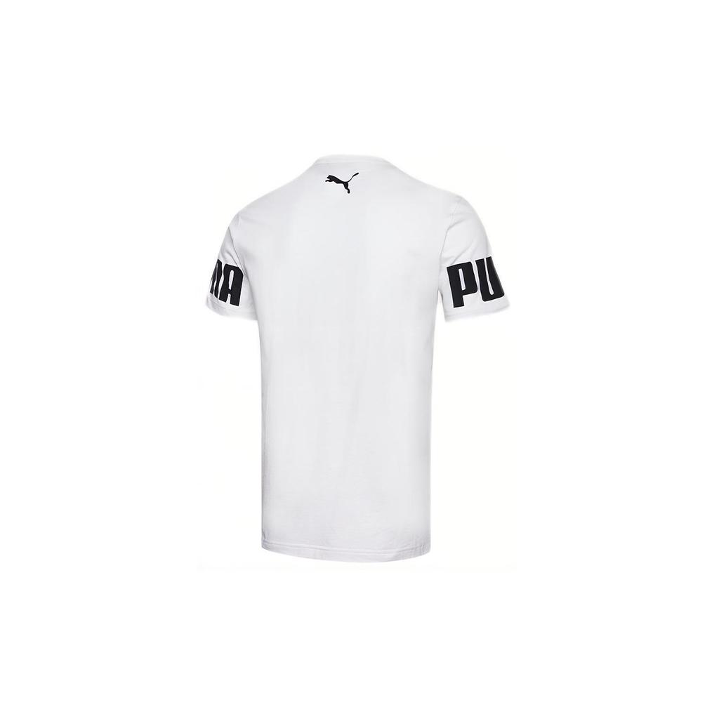Puma Rebel Logo Print Short Sleeve T-Shirt Men Tops White 584744-57