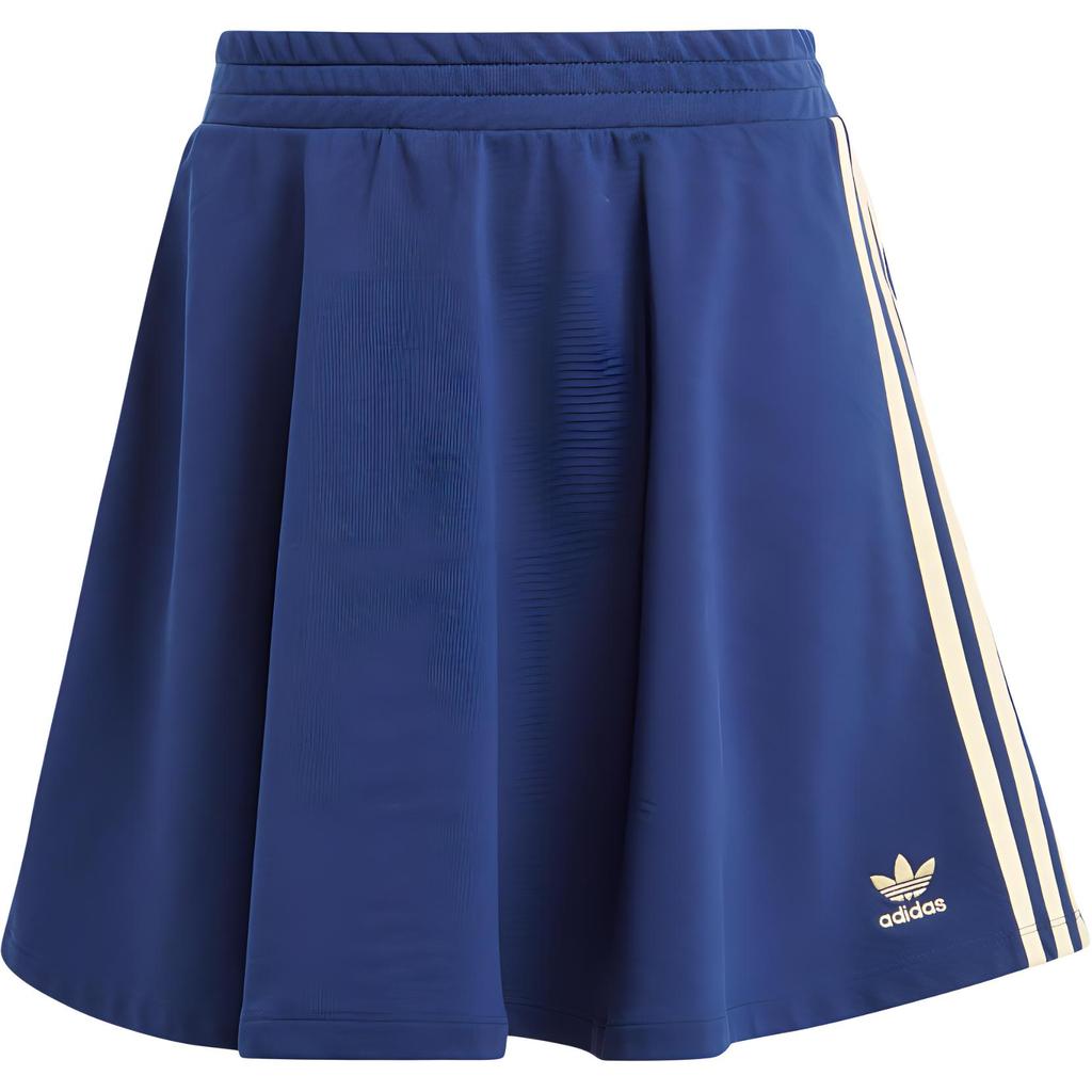 adidas Оригиналы Женская Полосатая Графическая Обычная Посадка Хлопковый Смесь Повседневная Стиль Жизни Юбка Синий Белый IR7470