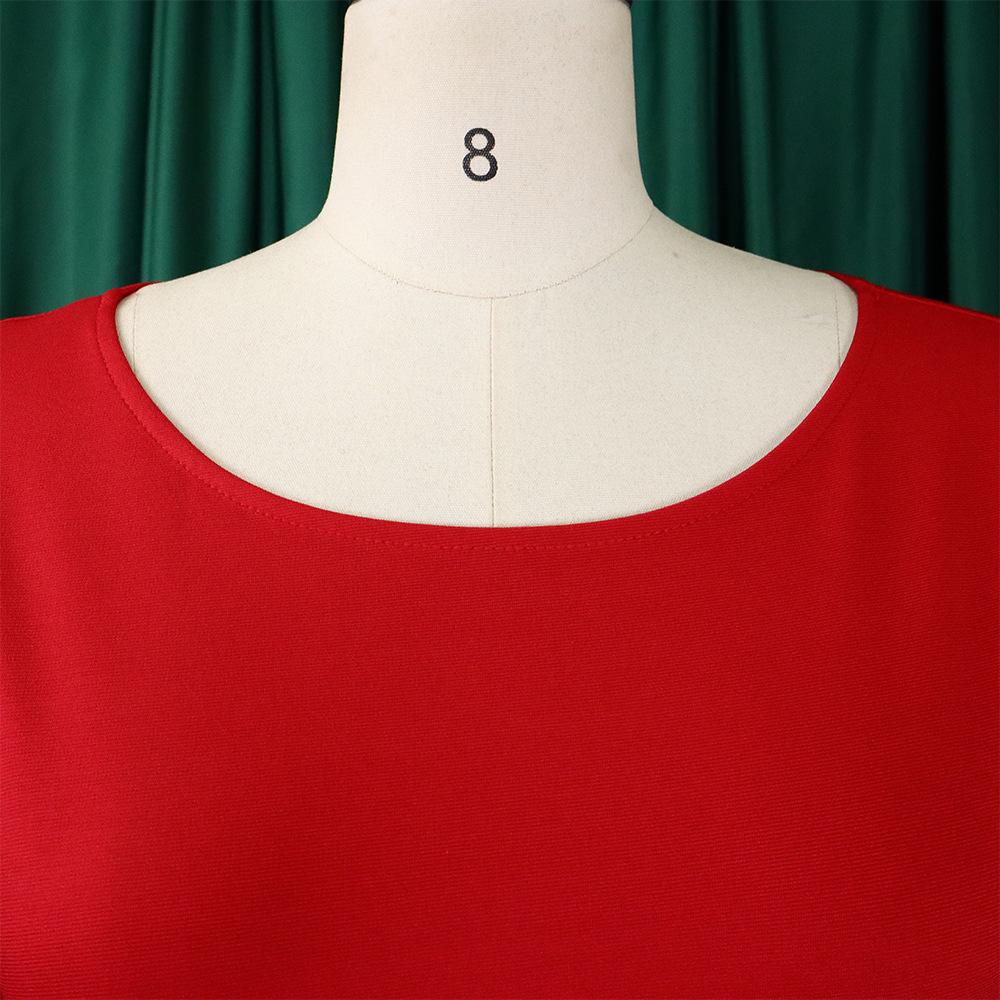 Plus Size Summer Women's Solid Color Tie Short Sleeve Top High Waist Wide Leg Pants Fashion Casual Set