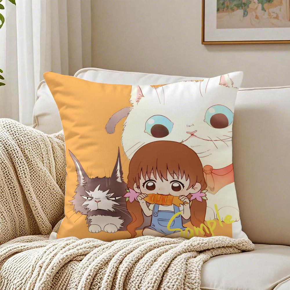 Funny Cute Character DDekin no Mogura Cushion Cover Linen Pillowcase Soft for Sofa Bed Home Room Decor