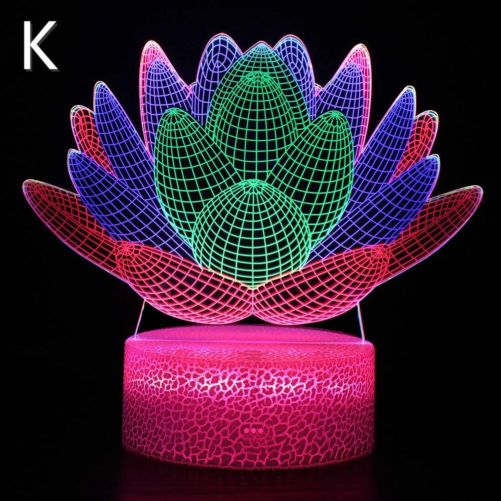 3D визуальный ночник красочный динамический сенсорный креативный подарочный светильник прикроватная лампа светодиодная настольная лампа украшения для вечеринок