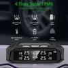 E-ACE K10 Солнечная TPMS Автомобильная система сигнализации давления в шинах Система контроля температуры шин Цифровой дисплей Автоматические системы охранной сигнализации с 4 датчиками