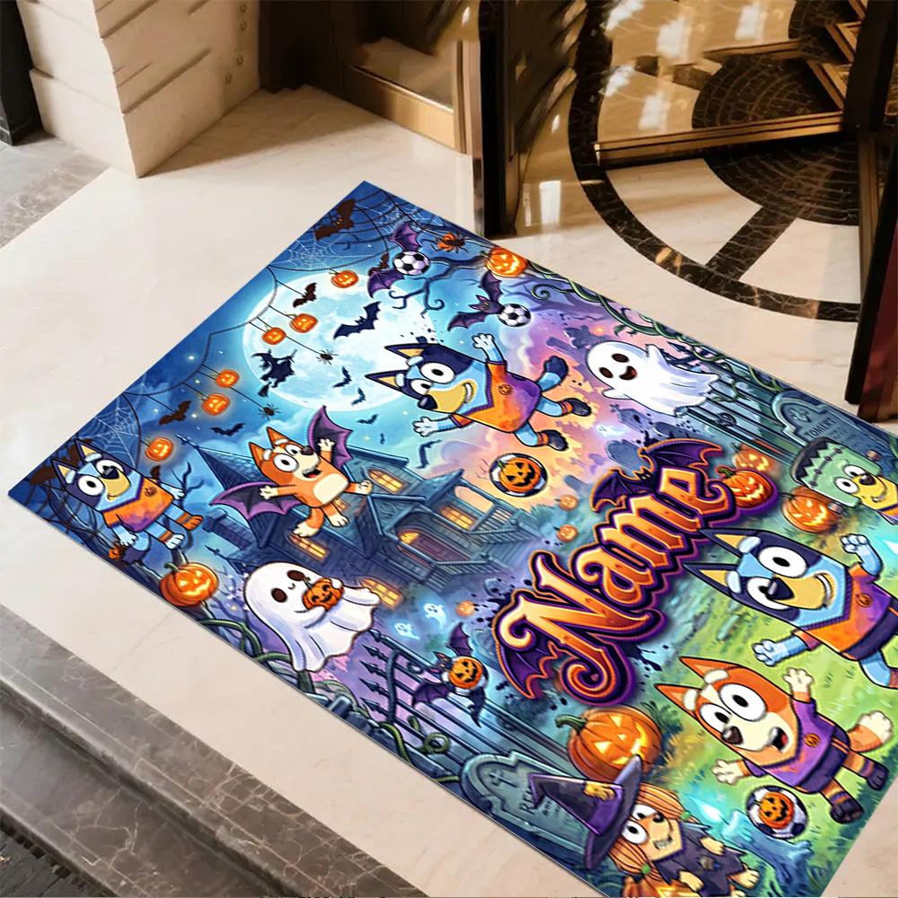Bluey Adventures Customize Text Area Rug Perfect for Study room Foyer Dormitory Kitchen Antislip Carpet Office home decor Perfect Gift for Women/Men