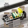 Aluminum Alloy Wall Mount Dishcloth Storage Rack With Removable Drip Tray For Kitchen Organization