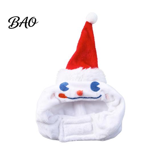 Small Dog Holiday Costume Christmas Snowman Pet Hat for Cats And to Medium Dogs, Soft Decorative Parties Plush Festive Accessory with Embroidered