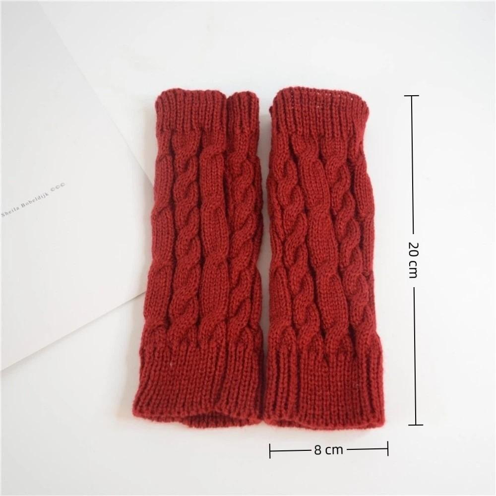 Solid Color Knitting Gloves Thicken Fingerless Glove Comfortable Women Gloves Women