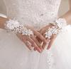 White Short Strap Gloves, Summer Wedding Dress Matching, Fashionable Foreign Style Big Colored Diamonds