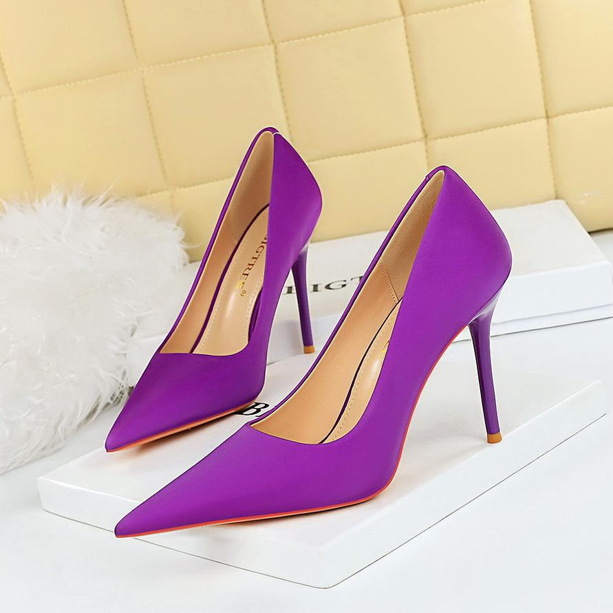 BIGTREE Корейская версия модной простой педикюрной модели для похудения, очень высокий каблук, тонкий каблук, женская обувь на высоком каблуке с острым носком и неглубоким ртом, одинарные туфли