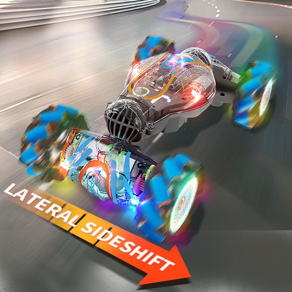 Машина на радиоуправлении, 2,4 ГГц 4WD Трюковая машина с управлением жестами и функцией распыления, подсветкой и музыкой, вращение на 360°