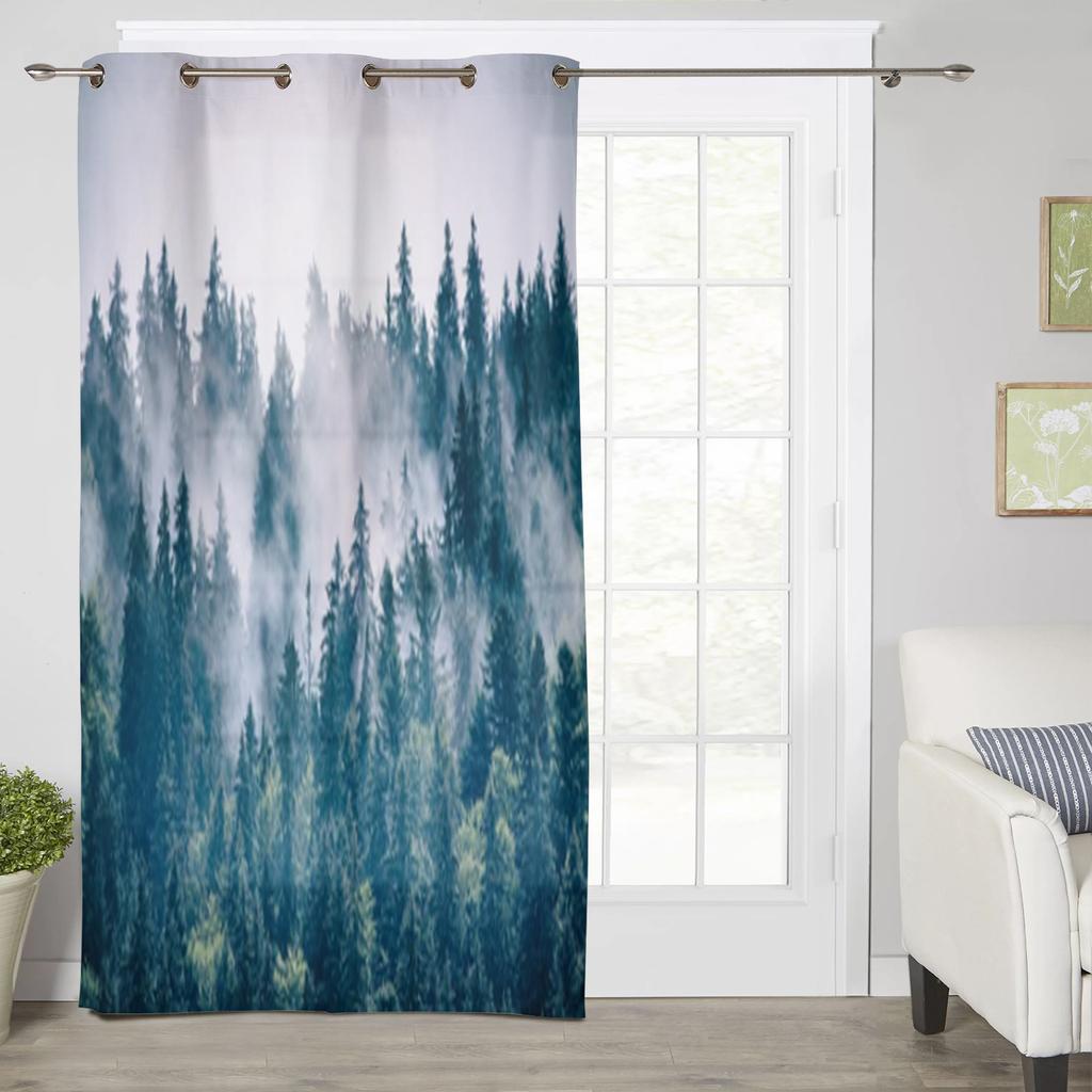Туманный туманный горный пейзаж, оконные шторы для гостиной, роскошный декор для спальни, занавески для кухни, занавески для окон