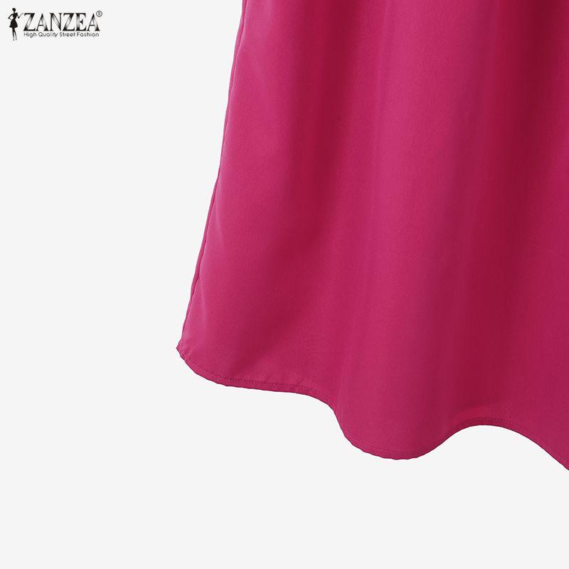 ZANZEA Женские летние комплекты из двух частей: блузка с коротким рукавом и длинные юбки