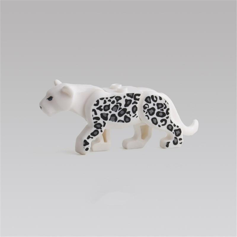 Животные строительные блоки фигурки мини леопард крокодил акула модель орнамент детские развивающие игрушки