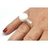 Asymmetrical Ceramic Ring White