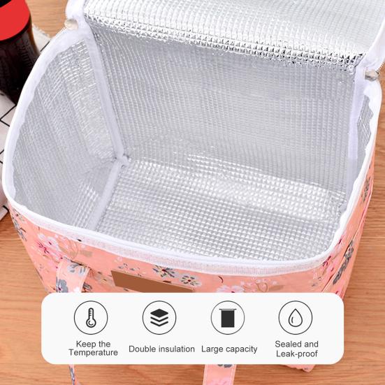 Сумка для обеда, удобная для переноски, теплоизоляционная, полиэстеровая, универсальная термосумка большой емкости для кемпинга