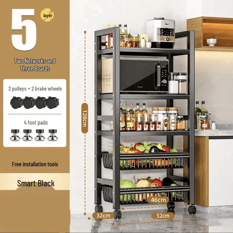Multifunctional Carbon Steel Kitchen Storage Rack