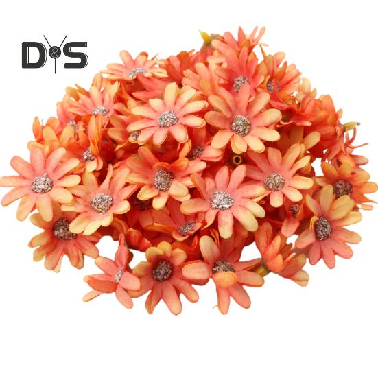 100Pcs/Bag Easy To Maintain Artificial Flower Head Fadeless Fabric Beautiful Garland Fake Flower Wedding Decor